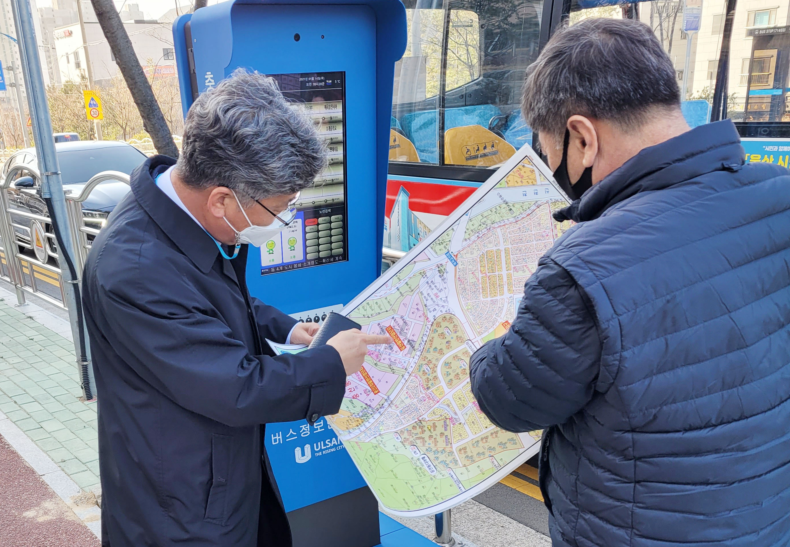 백운찬 의원 중산지구 도시개발사업 부지 일동하부차도 개통에 따른 시내버스 운행 점검2