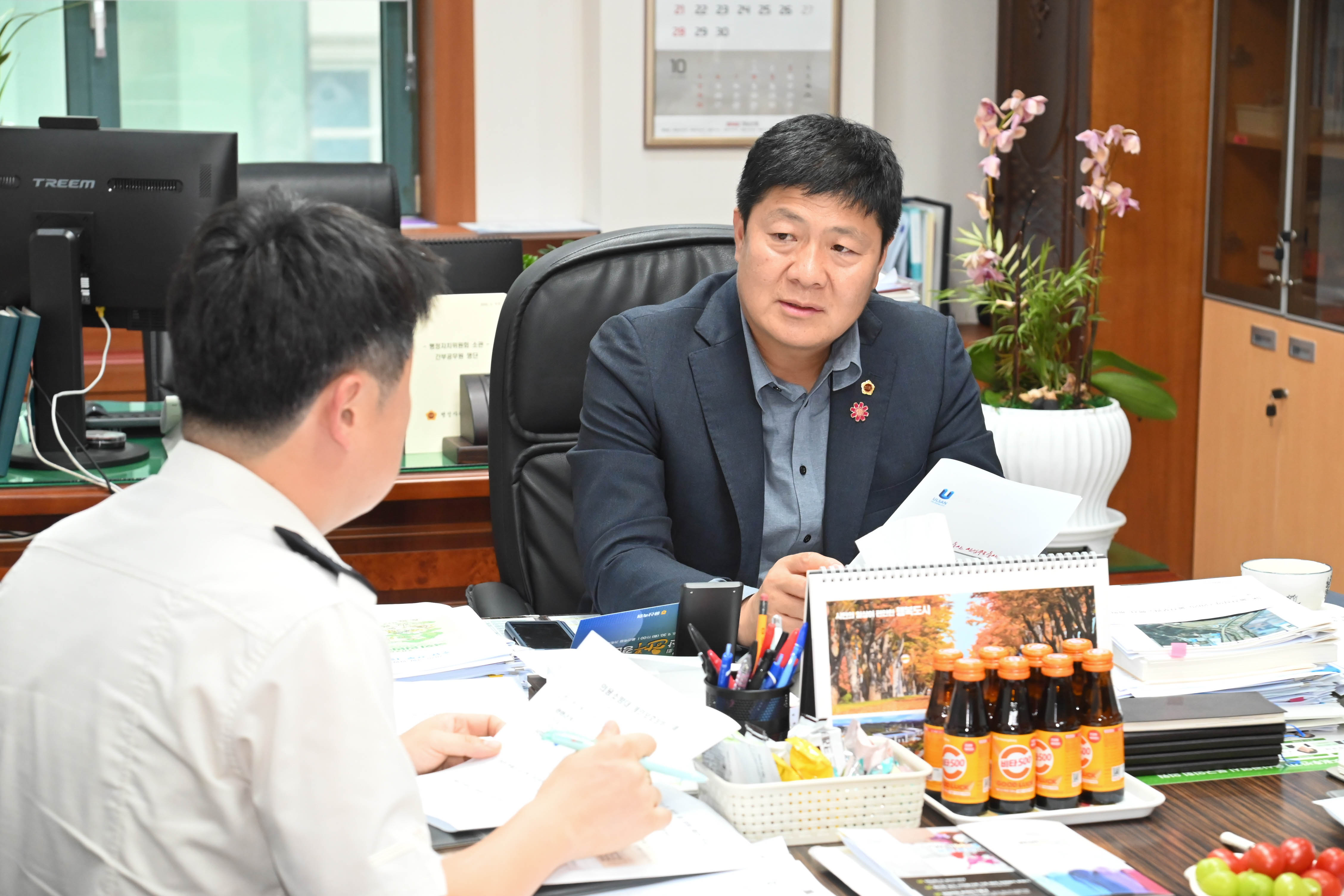 공진혁 의회운영의원장, 의용소방대원 개인보호장비 지급 방안 논의3
