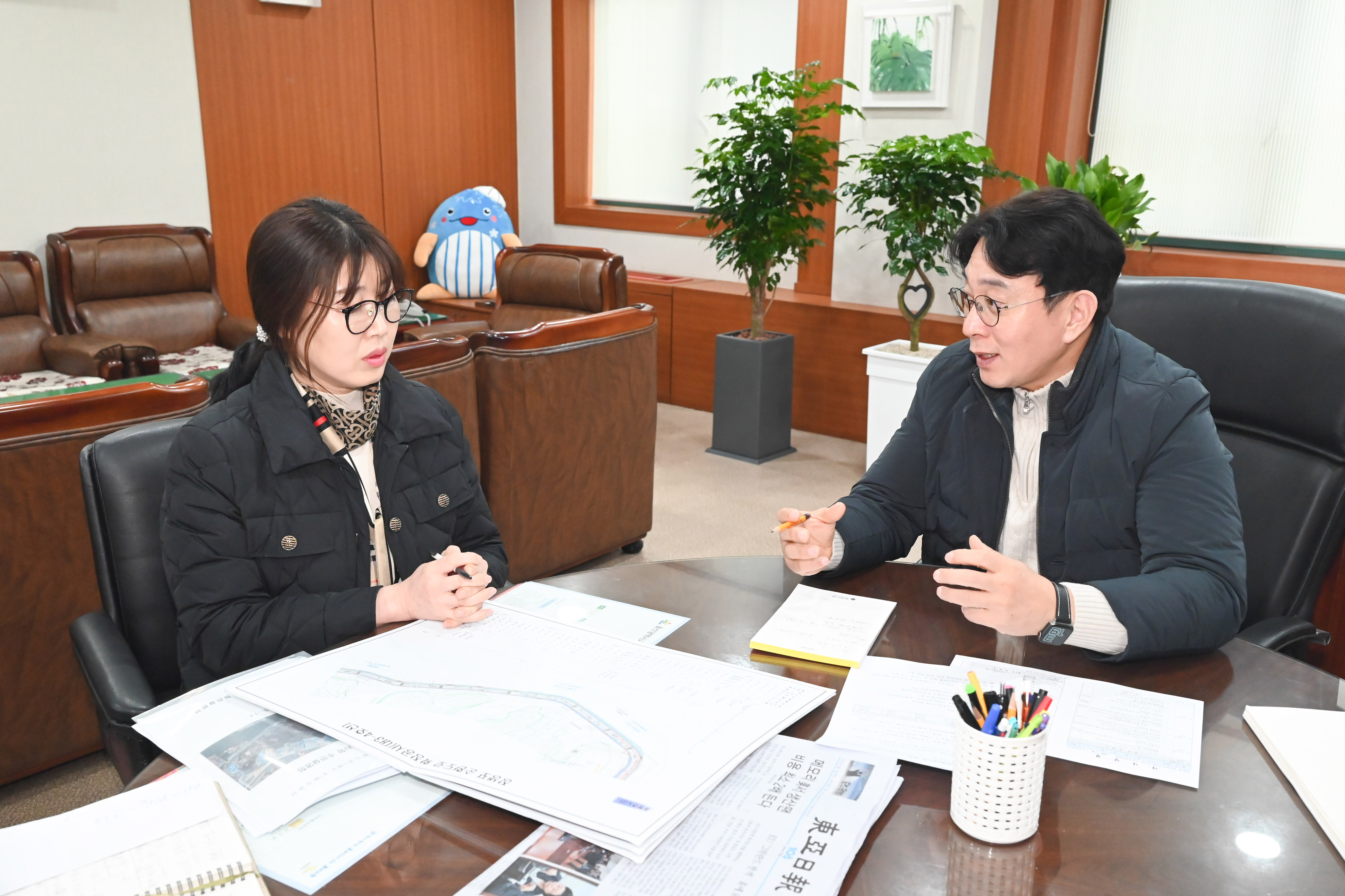 방인섭 의원, 종합건설본부와 장생포순환도로 마지막 확장구간 초기 공사 점검간담회3